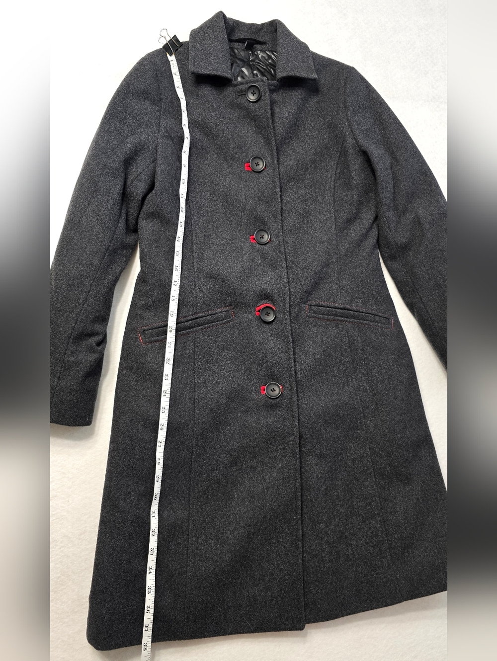 Classic Dark Gray Wool Blend Women's Coat Suze 4RG - Picture 9 of 13